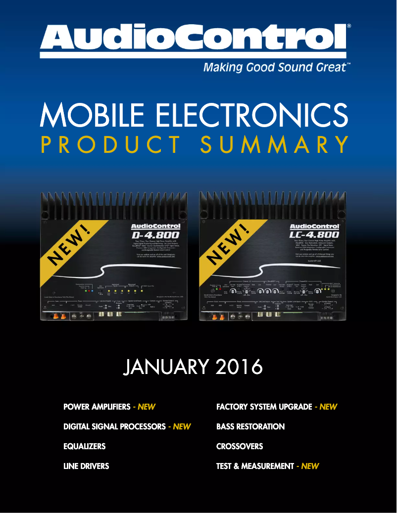 Page 1 de la notice Brochure AudioControl DM-608