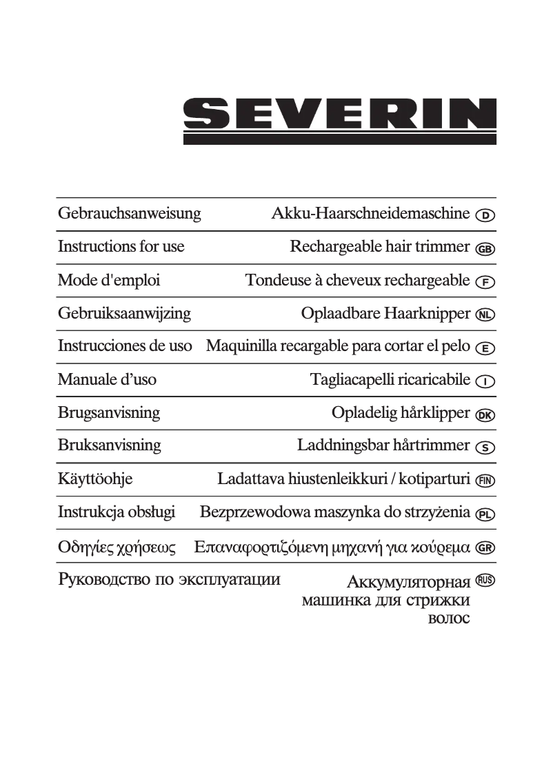 Page n°1 - Manuel utilisateur Severin HS 7819