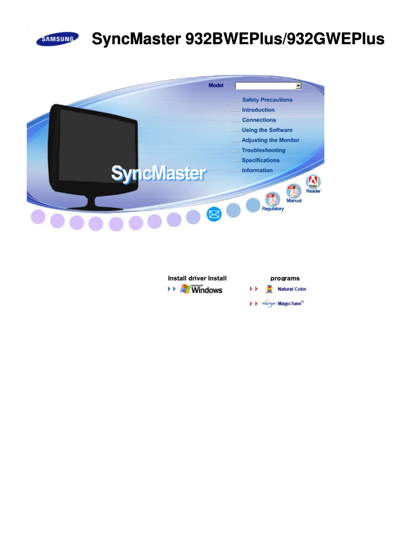 Page 1 de la notice Manuel utilisateur Samsung SyncMaster 932GWE Plus