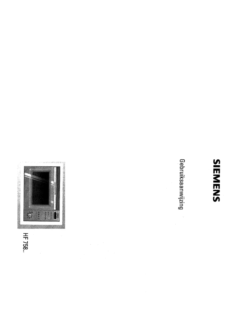 Page n°1 - Manuel utilisateur Siemens HF75850