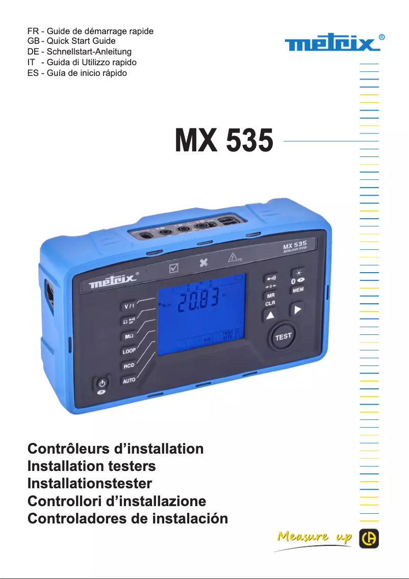 Page 1 de la notice Guide de démarrage rapide Metrix MX535