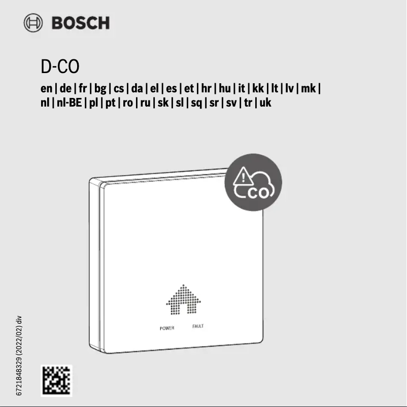 Page n°1 - Manuel utilisateur Bosch D-CO