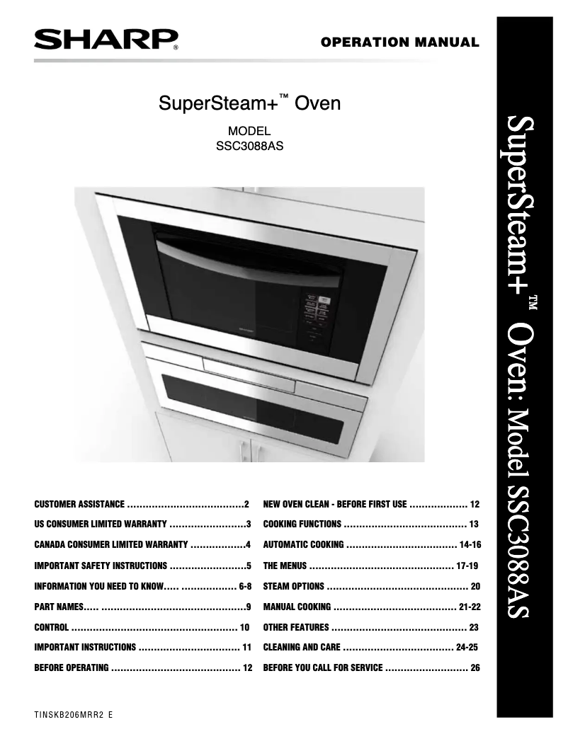 Page n°1 - Manuel utilisateur Sharp SuperSteam+ SS-C3088AS