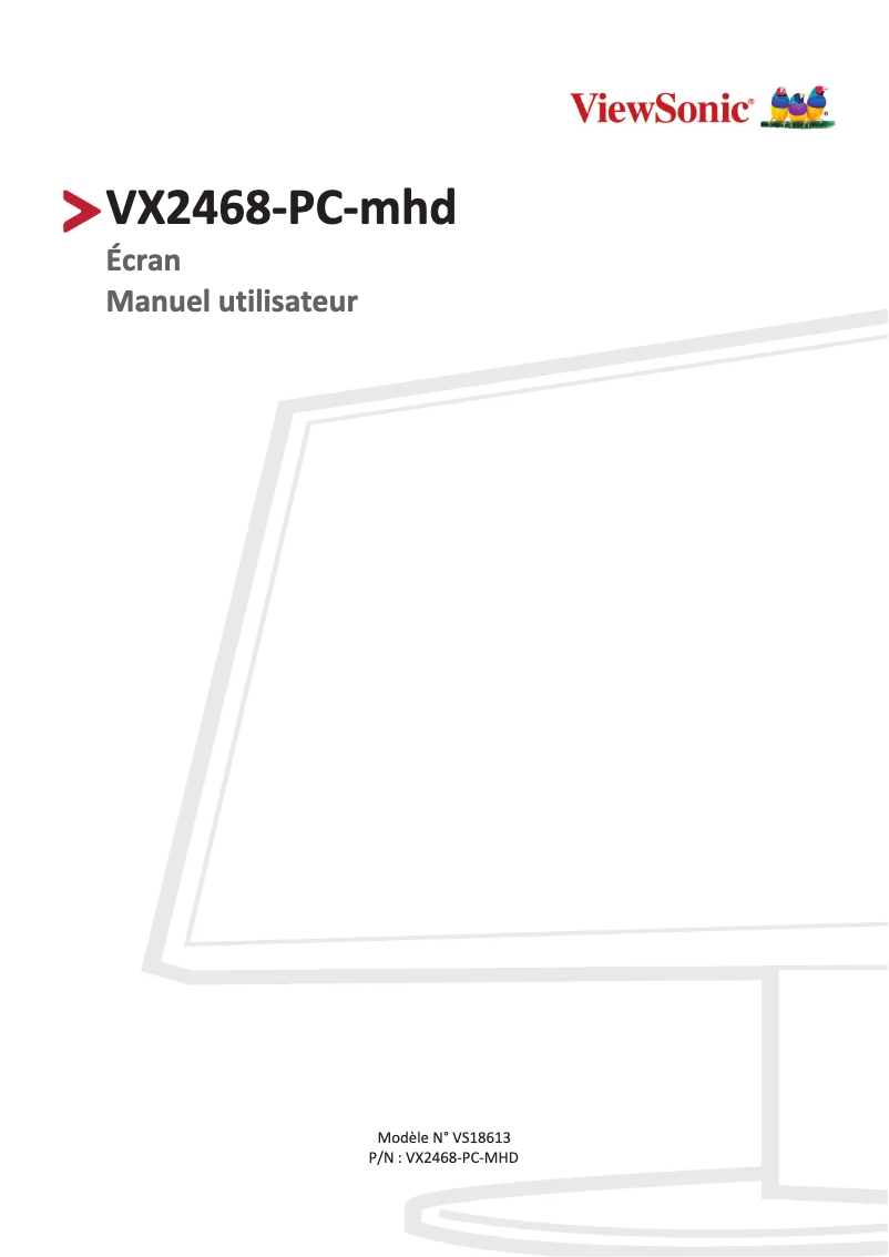 Page 1 de la notice Manuel utilisateur Viewsonic VX2468-PC-MHD