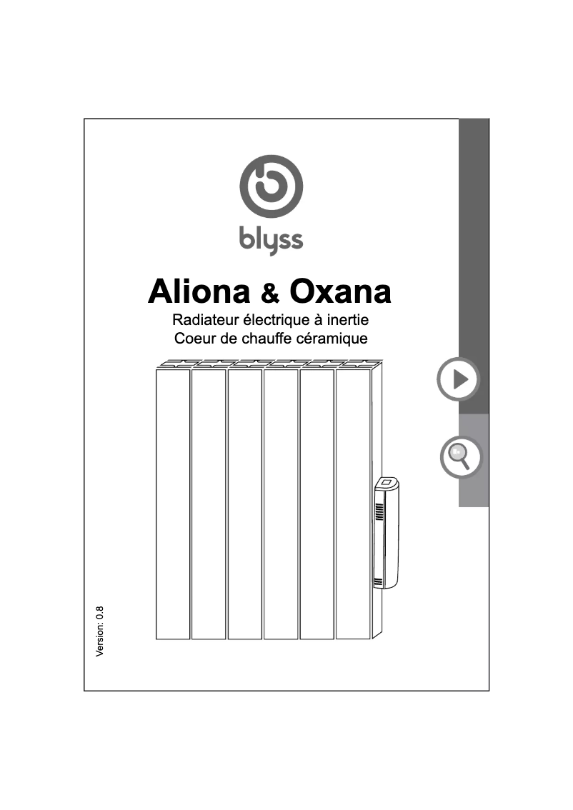 Page 1 de la notice Manuel utilisateur Blyss Aliona