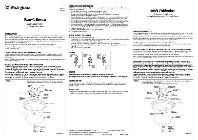 Page 1 de la notice Manuel utilisateur Westinghouse Callowhill 6126100