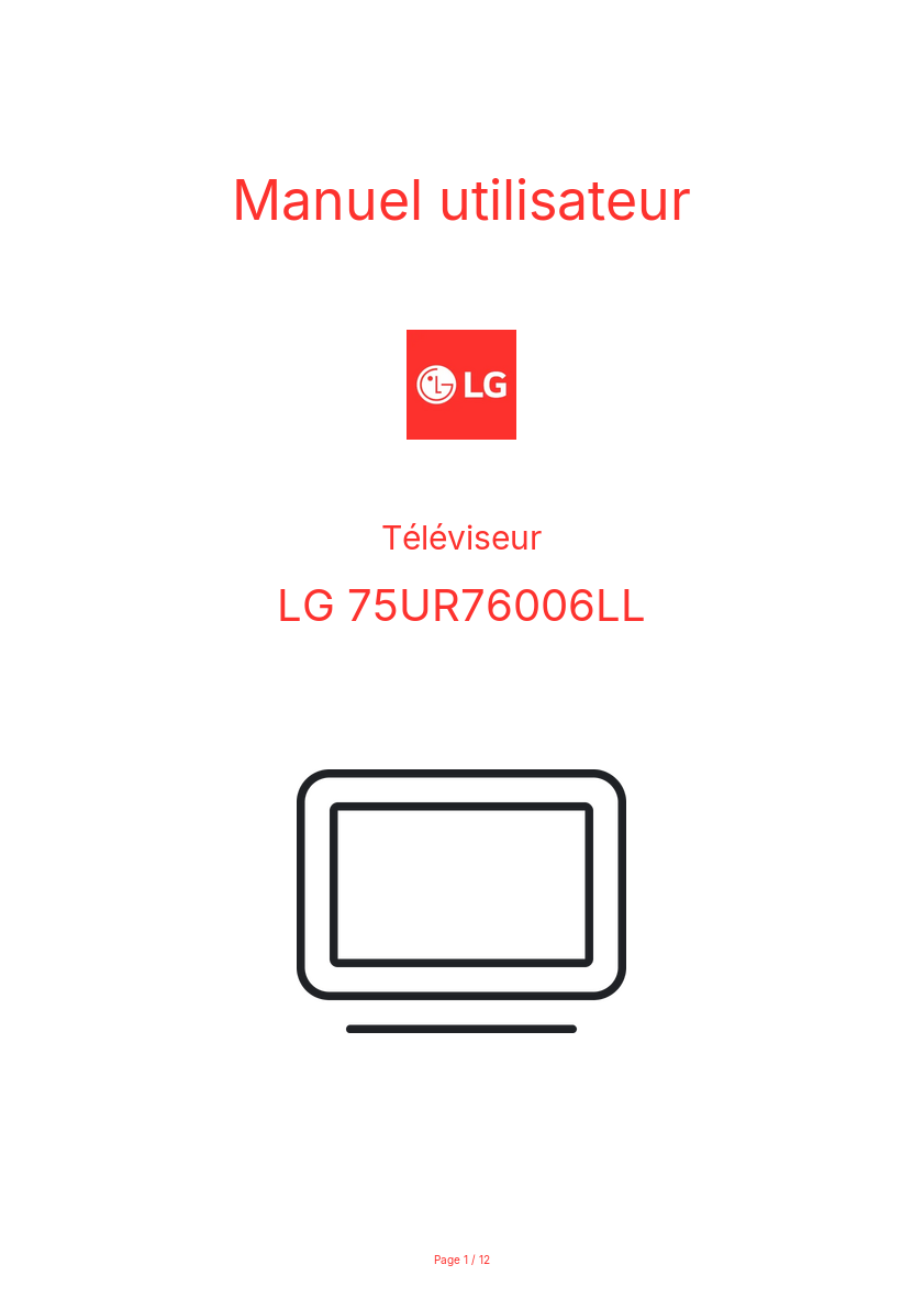 Image de la première page du manuel de l'appareil 75UR76006LL