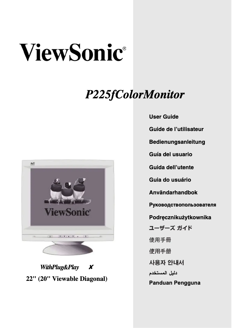 Página 1 del manual Manual de usuario Viewsonic P225f