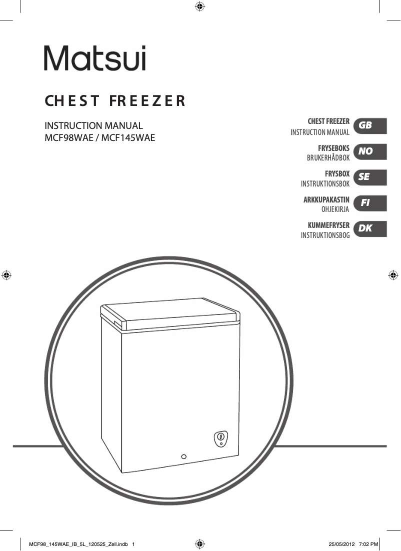 Image de la première page du manuel de l'appareil MCF145WAE