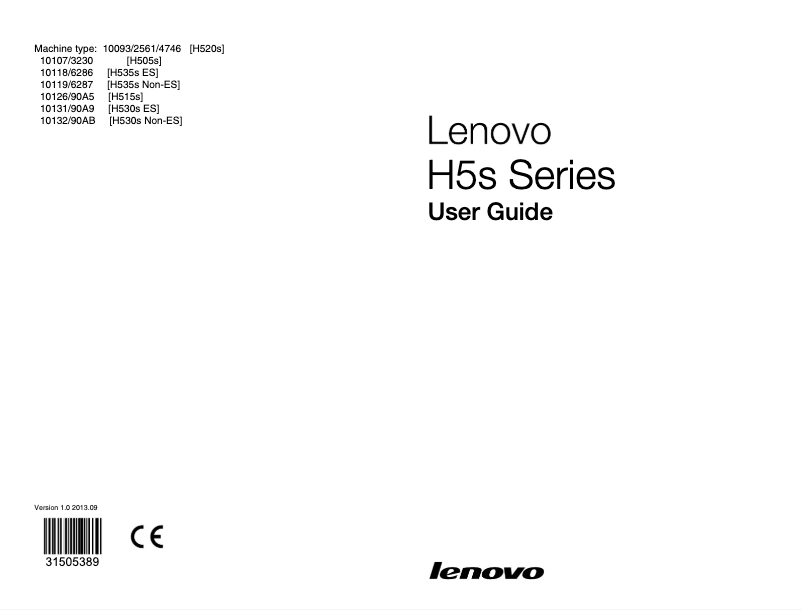 Image de la première page du manuel de l'appareil Essential H515s
