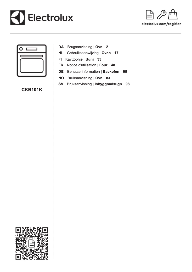 Image de la première page du manuel de l'appareil CKB101K