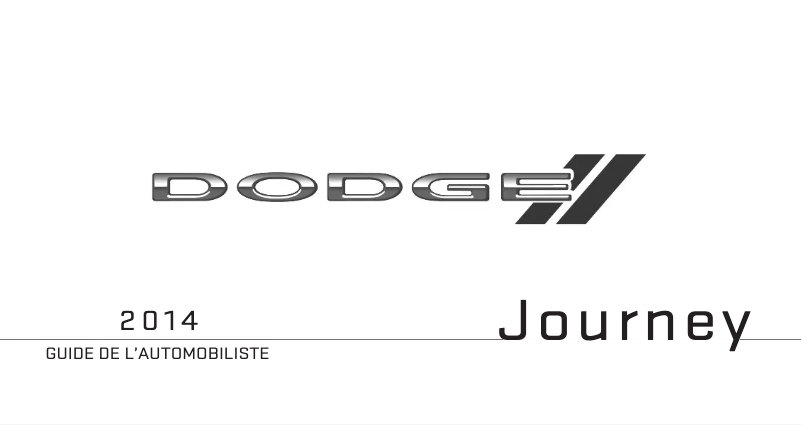 Page 1 de la notice Manuel utilisateur Dodge Journey (2014)