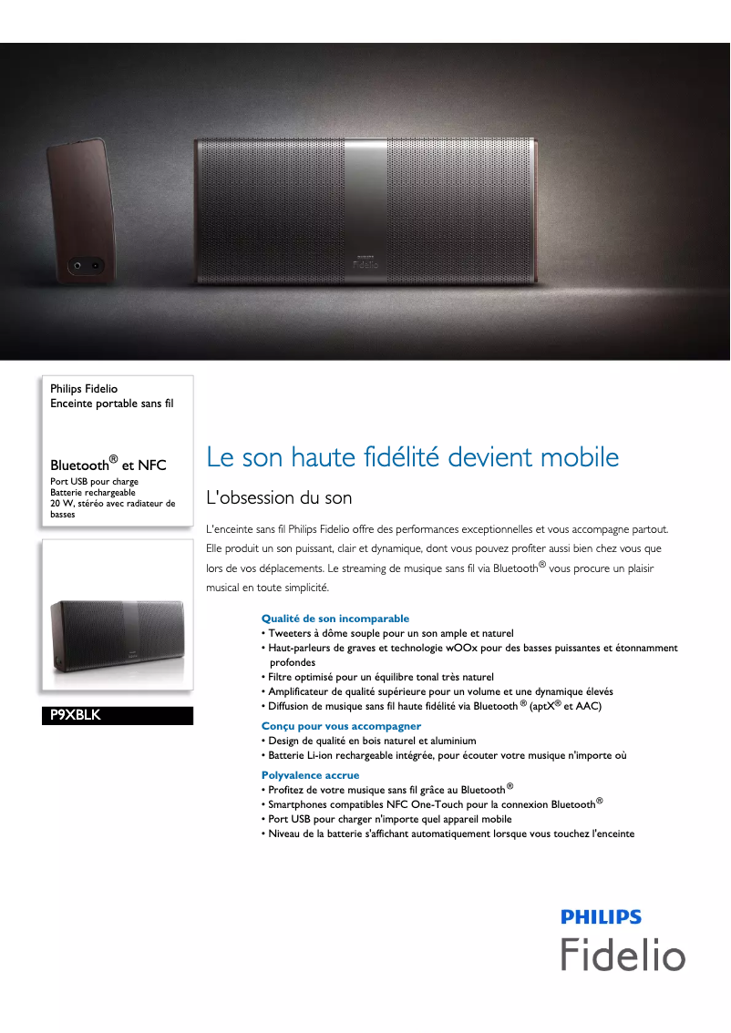 Image de la première page du manuel de l'appareil P9XBLK