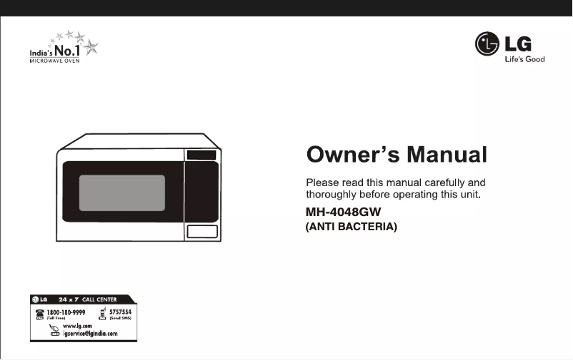Page 1 de la notice Manuel utilisateur LG MH-4048GW