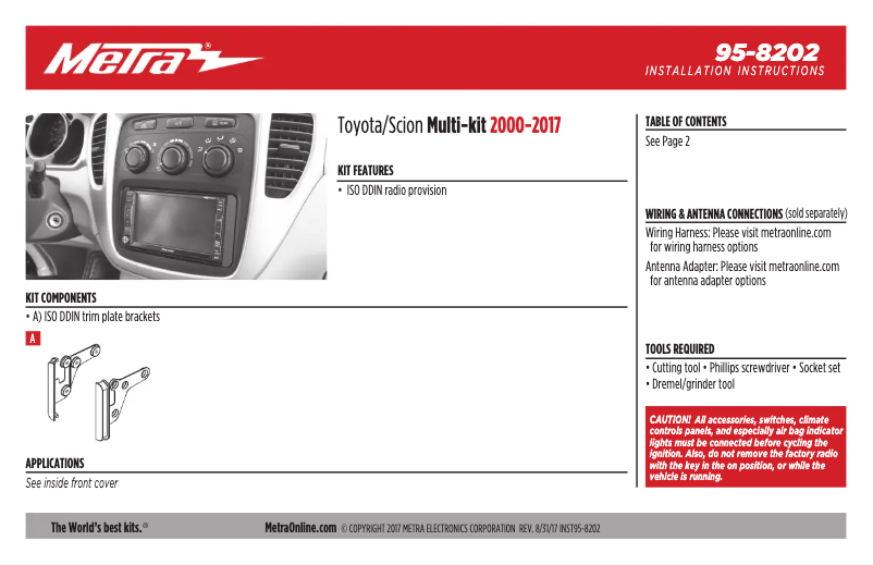 Page 1 of the manual Instruction Manual Metra 95-8202