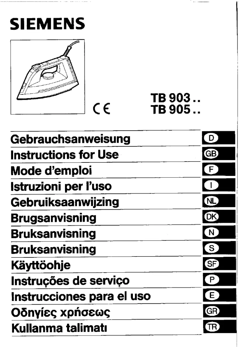 Page n°1 - Manuel utilisateur Siemens TB903