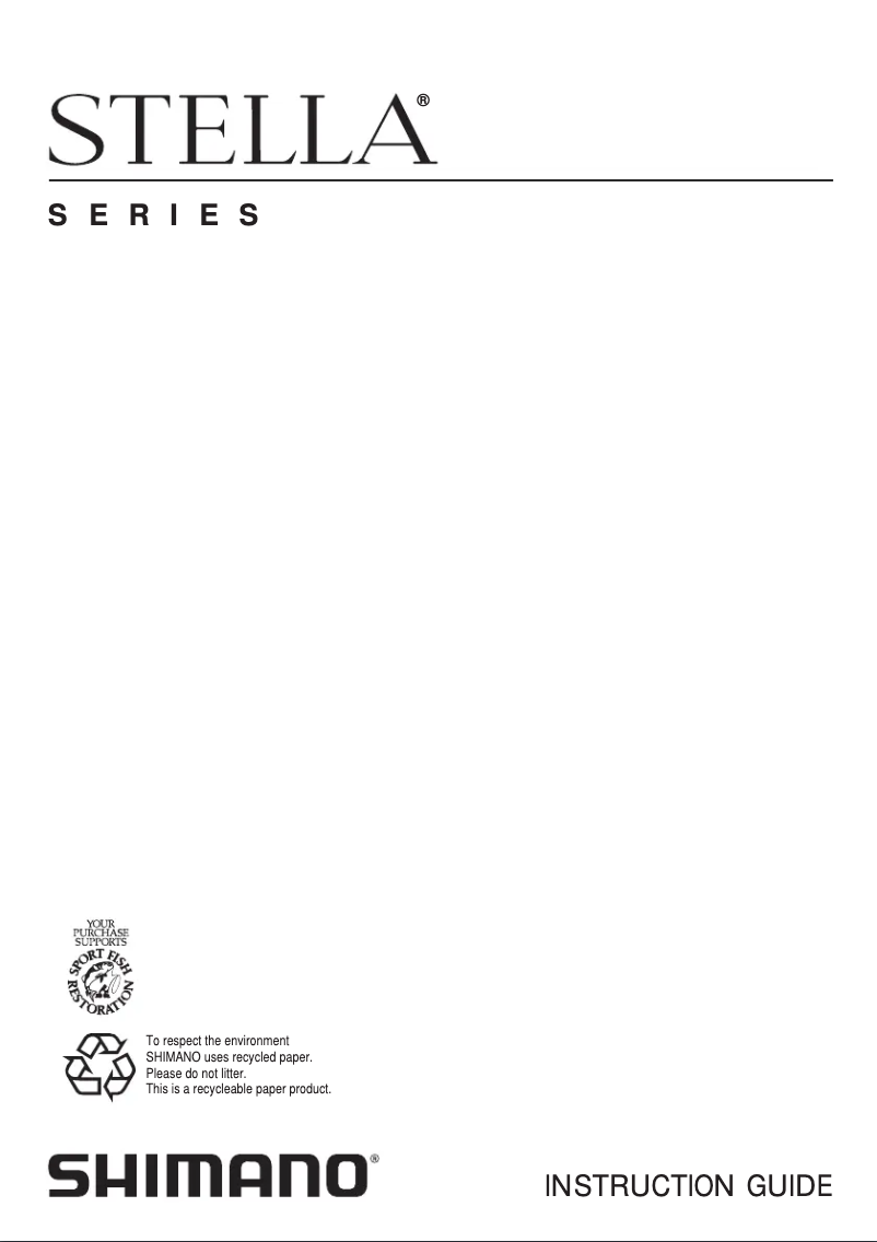 Page 1 de la notice Manuel utilisateur Shimano Stella 20000FA