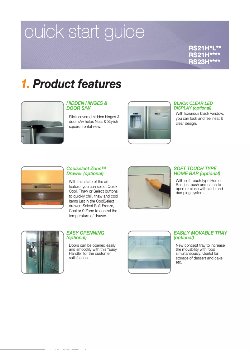 Page 1 de la notice Guide d'installation Samsung RS3NHPE