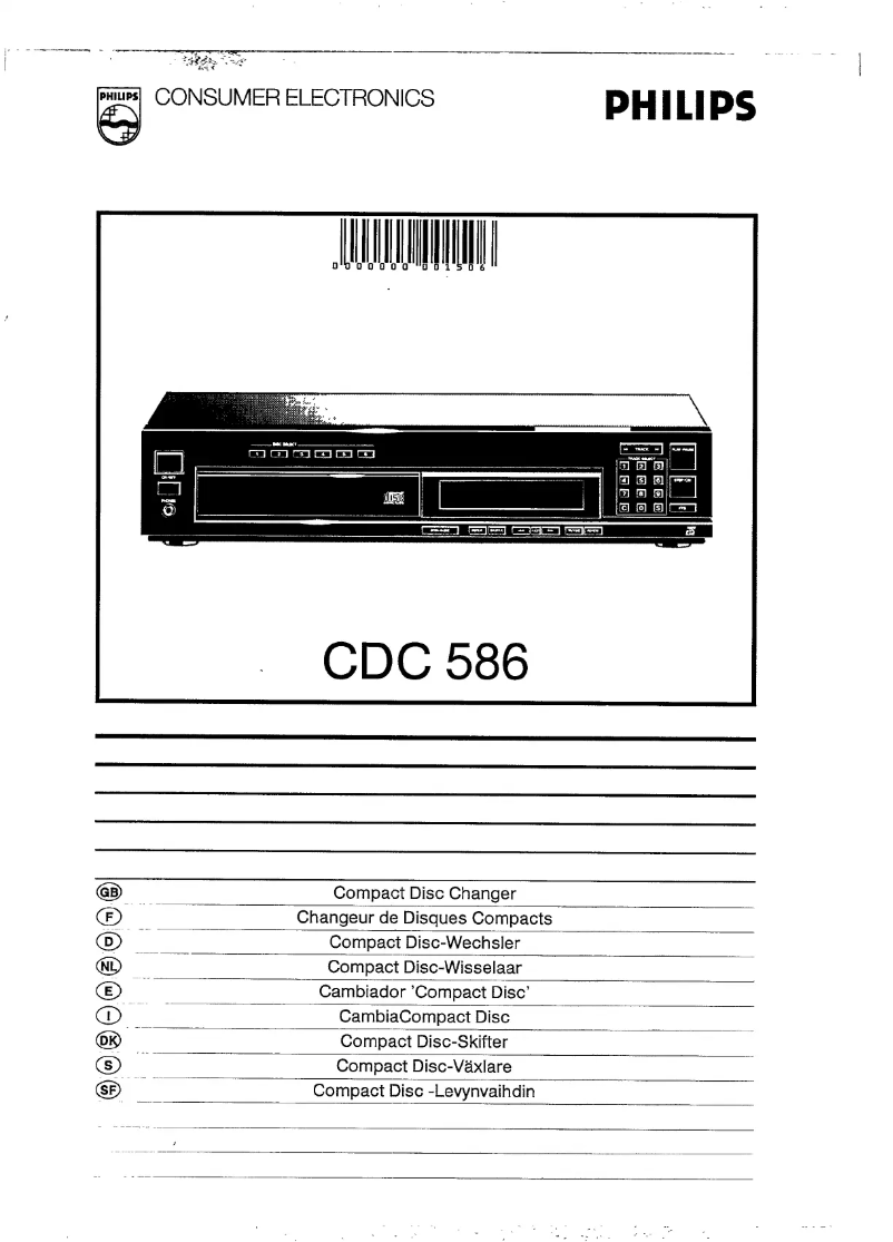 Page 1 de la notice Manuel utilisateur Philips CDC586