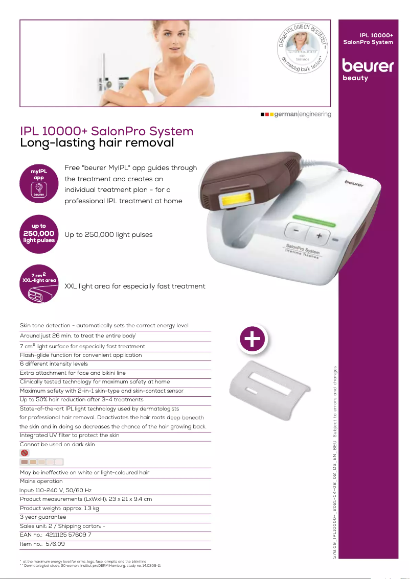 Image de la première page du manuel de l'appareil SalonPro System IPL 10000+