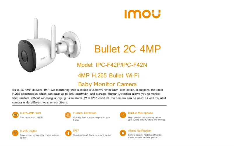 Image de la première page du manuel de l'appareil Bullet 2C 4MP