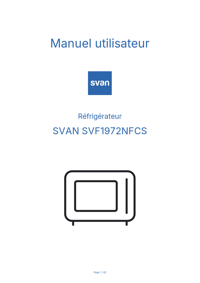 Image de la première page du manuel de l'appareil SVF1972NFCS