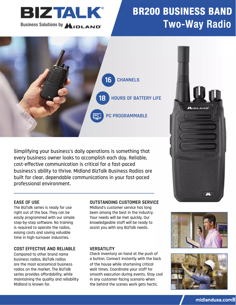 Page n°1 - Fiche technique Midland BizTalk BR200X6BGC