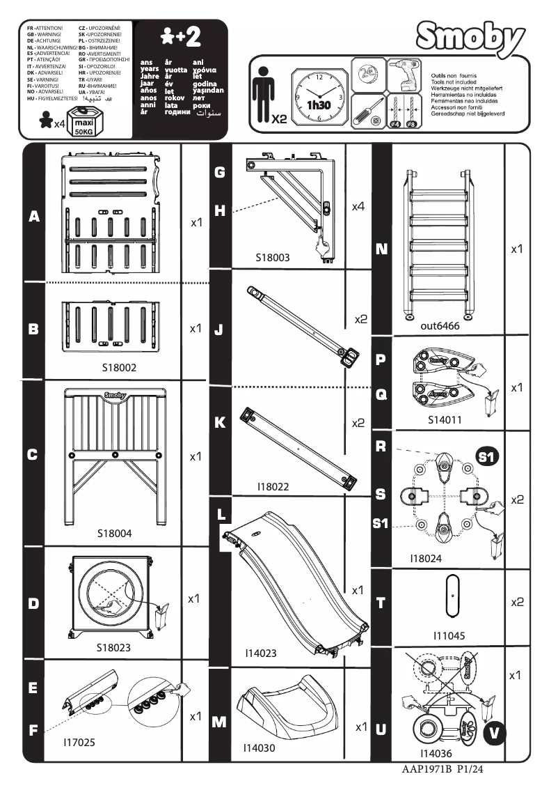 Page 1 de la notice Manuel utilisateur Smoby Polehouse 810800