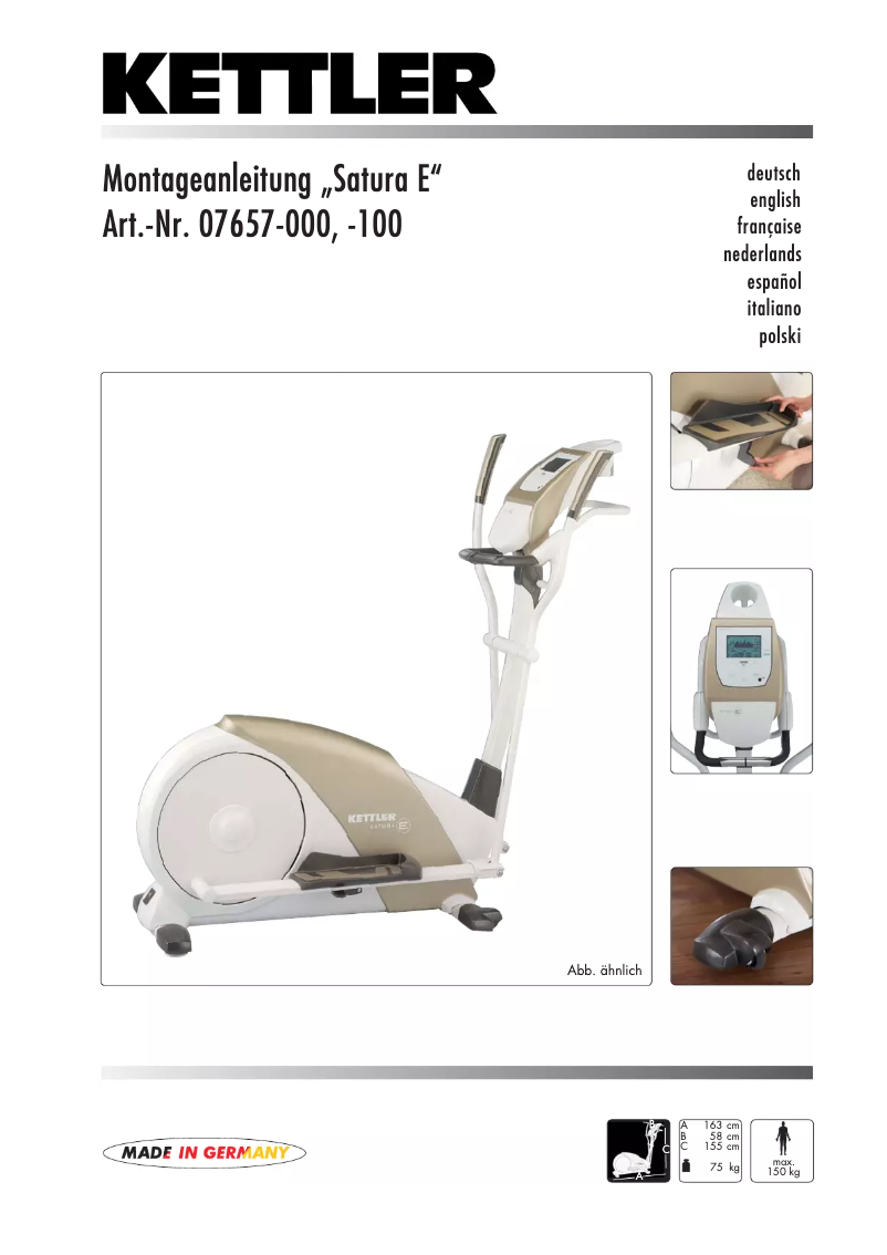 Página 1 del manual Manual de usuario Kettler Satura E