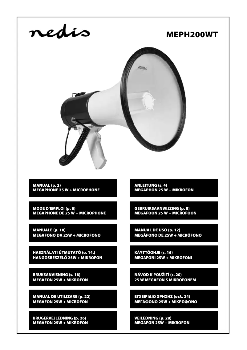 Page 1 de la notice Manuel utilisateur Nedis MEPH200WT