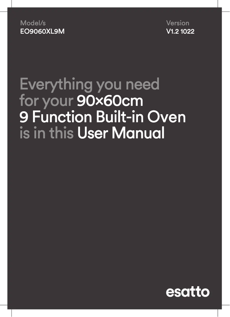 Page n°1 - Manuel utilisateur Esatto EO9060XL9M