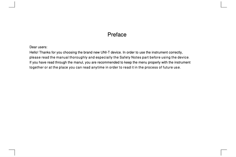 Image de la première page du manuel de l'appareil UTD1025CL