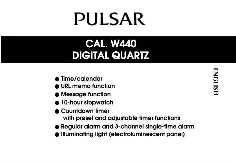 Página 1 del manual Manual de usuario Pulsar W440