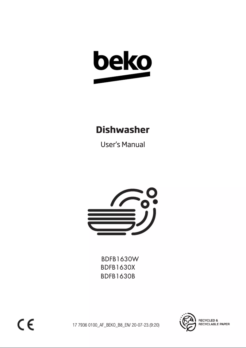 Page 1 de la notice Manuel utilisateur Beko BDFB1630X