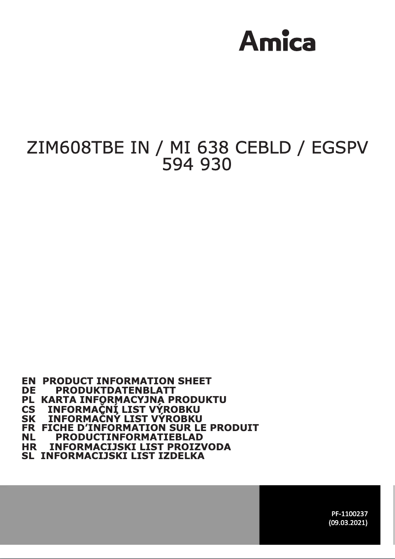 Image de la première page du manuel de l'appareil ZIM608TBE IN