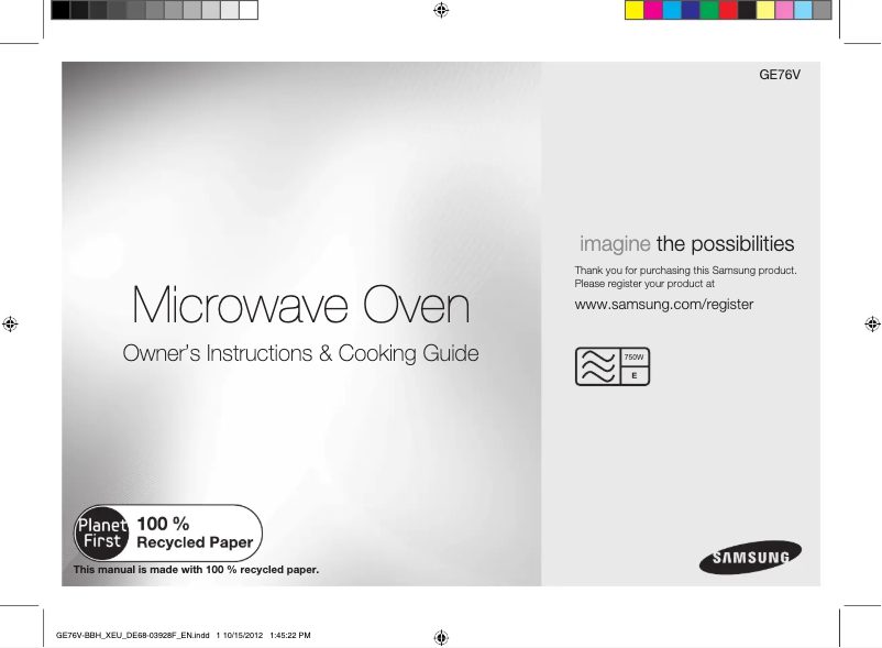 Página 1 del manual Manual de usuario Samsung GE76V-BBH