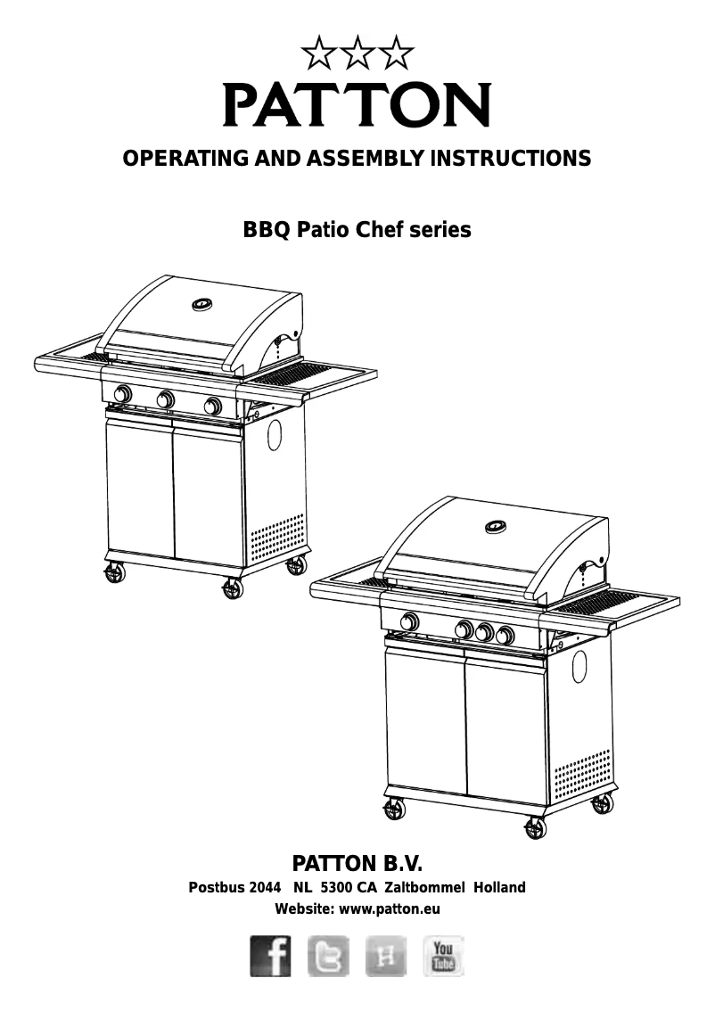 Page 1 de la notice Manuel utilisateur Patton BBQ Patio Chef 4+