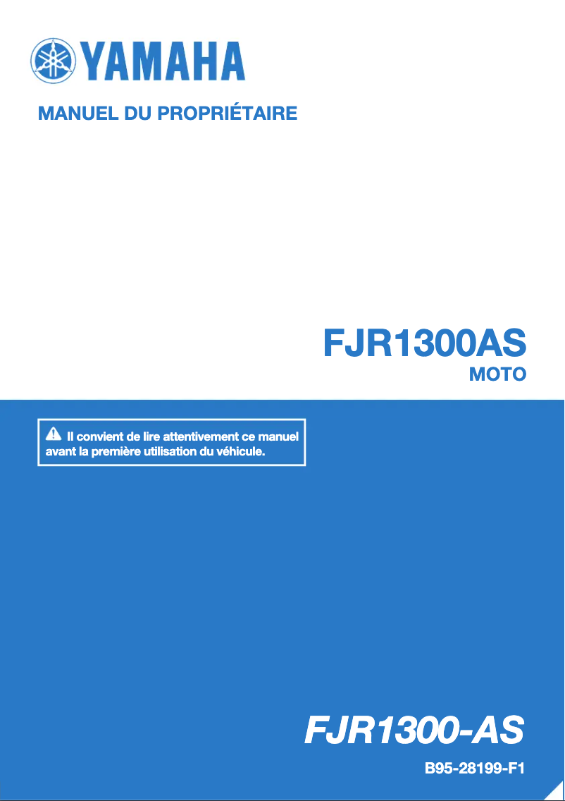 Image de la première page du manuel de l'appareil FJR1300AS (2018)