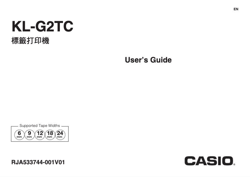 Page 1 de la notice Manuel utilisateur Casio KL-G2TC