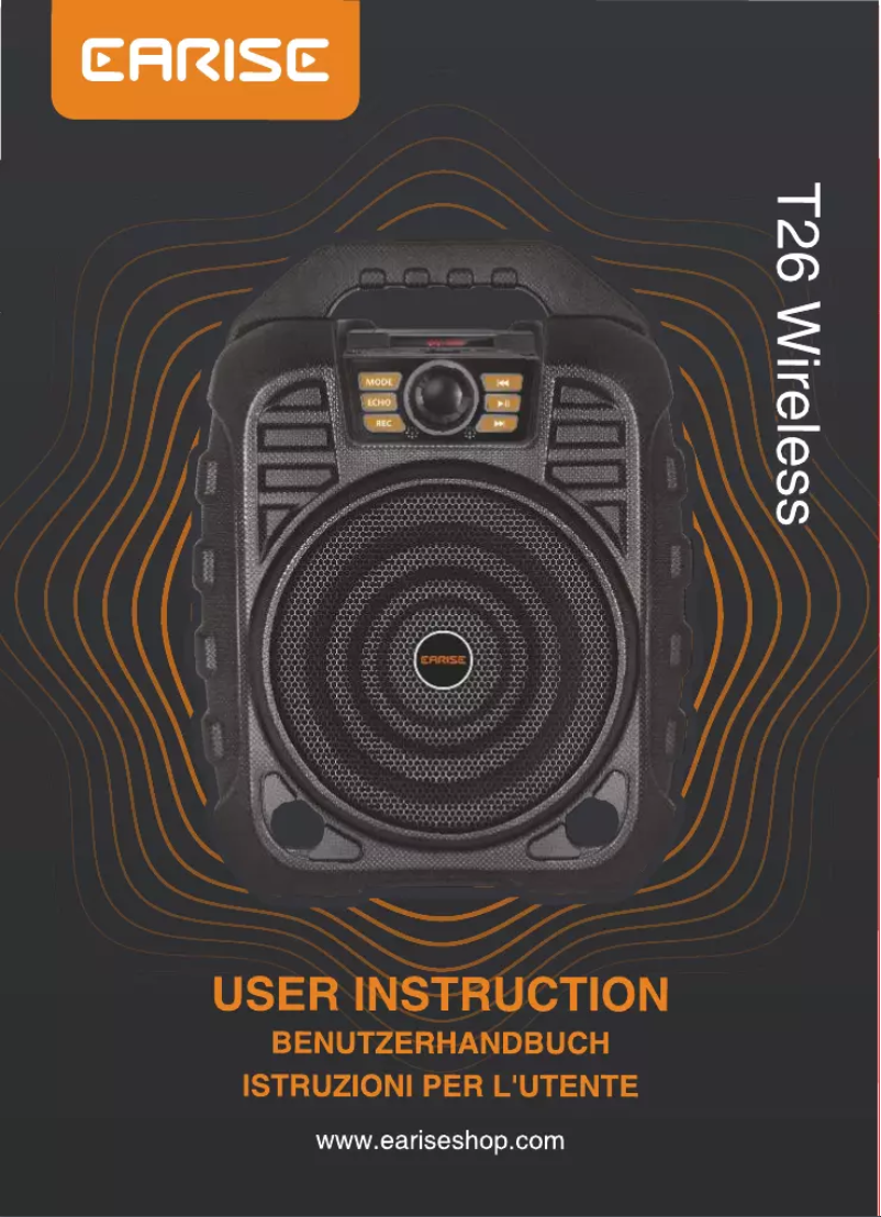 Page 1 de la notice Manuel utilisateur EARISE T26 Wireless