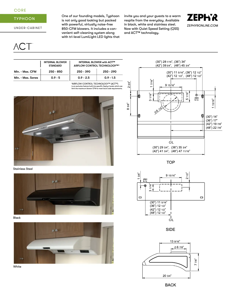 Page n°1 - Fiche technique Zephyr Typhoon AK2148CS
