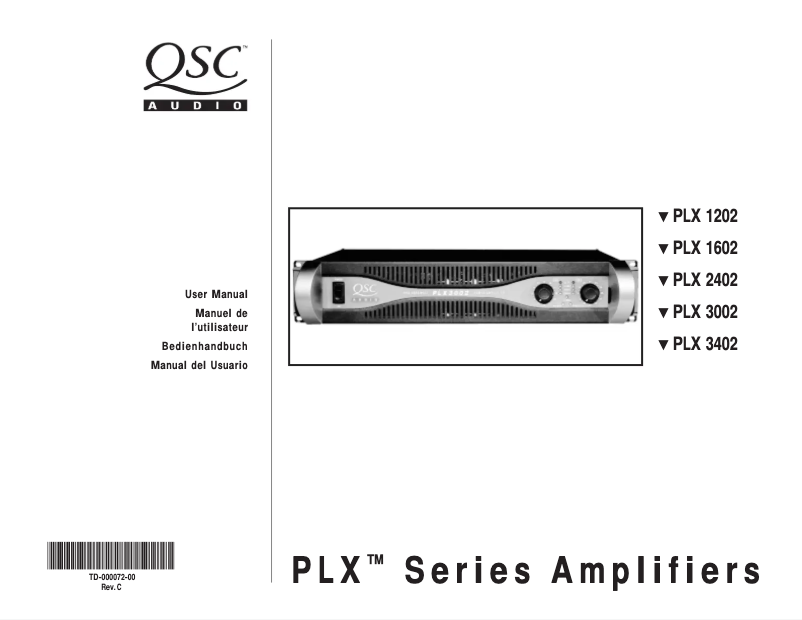 Image de la première page du manuel de l'appareil PLX3002