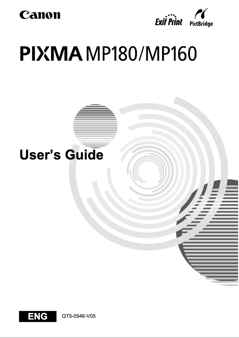 Image de la première page du manuel de l'appareil Pixma MP180