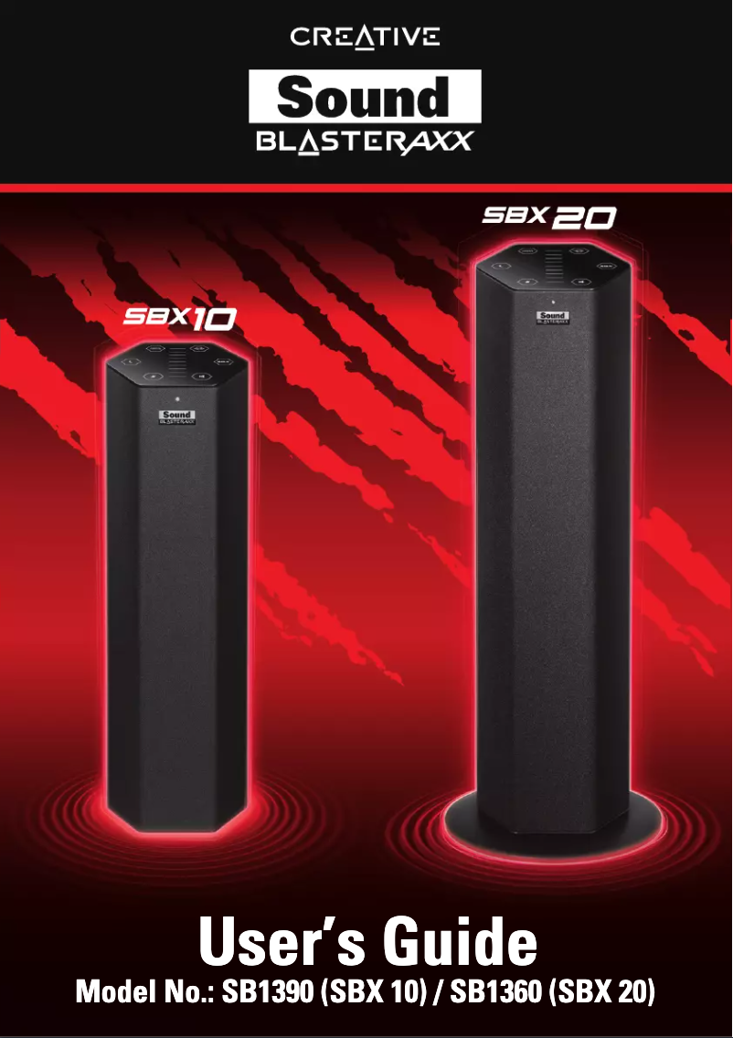 Page 1 de la notice Manuel utilisateur Creative Sound BlasterAxx SBX 20