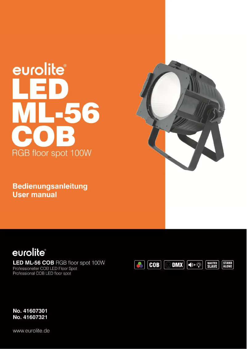 Image de la première page du manuel de l'appareil ML-56 COB RGB