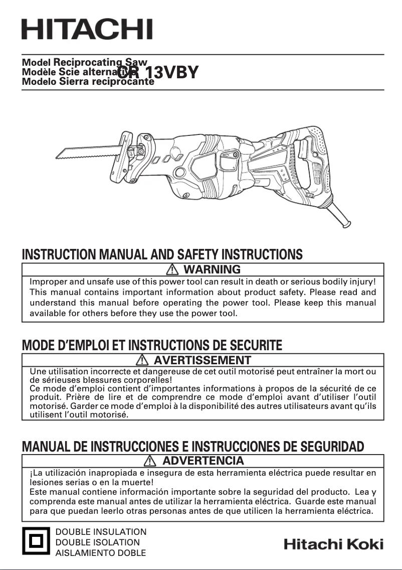 Página 1 del manual Manual de usuario Hitachi CR13VBY