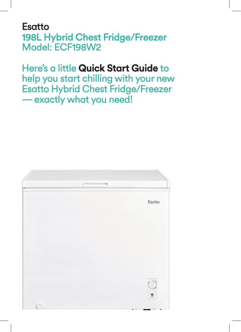 Page 1 de la notice Guide de démarrage rapide Esatto ECF198W2