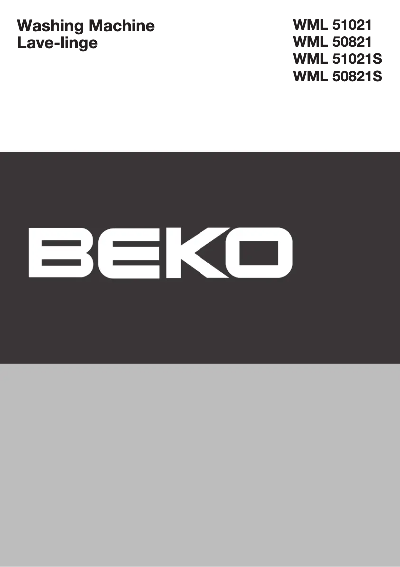 Page 1 de la notice Manuel utilisateur Beko WML 51021
