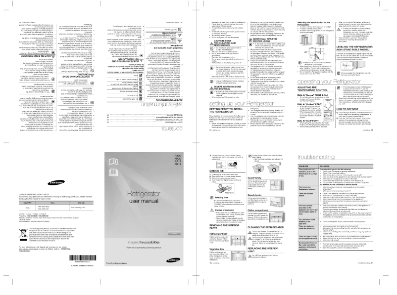 Image de la première page du manuel de l'appareil RR1914ASBRH