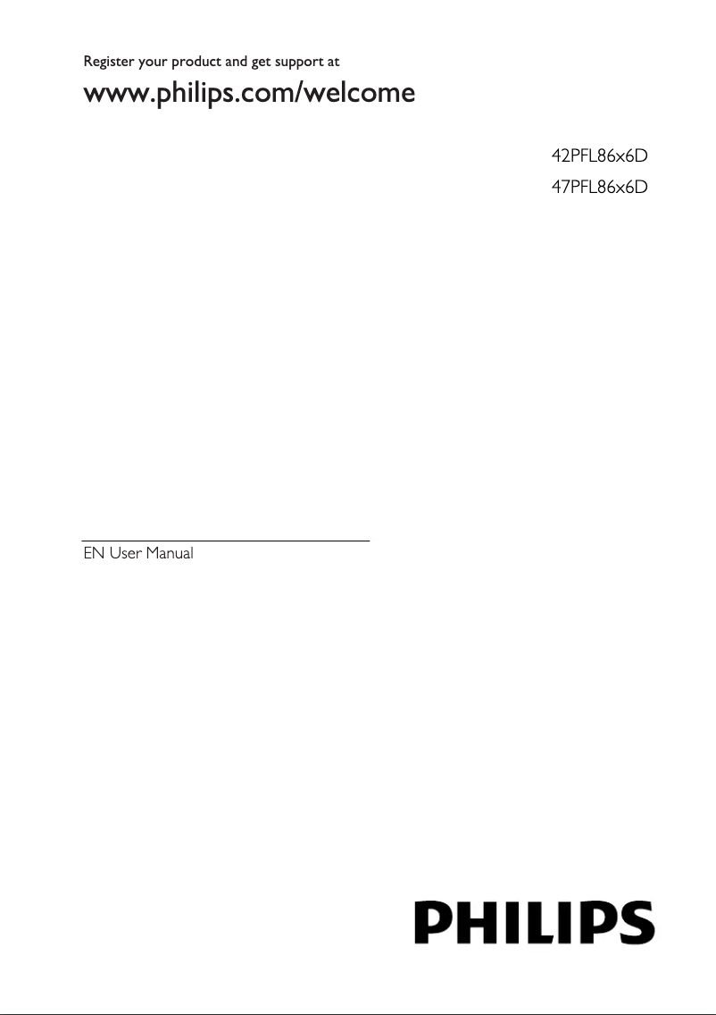 Page 1 de la notice Manuel utilisateur Philips 42PFL8606D